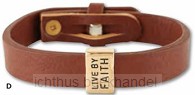 Leather Bracelet Live by Faith