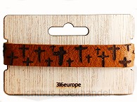 Leather bracelet adjustable Crosses