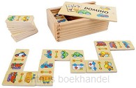 Domino voertuigen hout 28 stuks