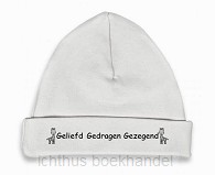 Babymutsje wit/zwart 62-68 Geliefd gedra