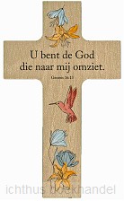 Houten kruisje U bent de God