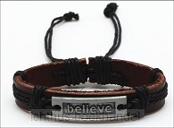 Leather Bracelet Believe
