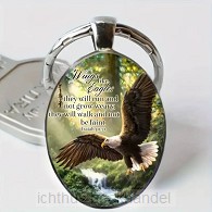 Keyring metal/epoxy Eagle  Isaiah 40:31