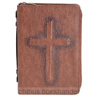 Biblecover X-Large Vintage cross Brown