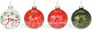 Glass Christmas Balls (set of 4) 8 cm