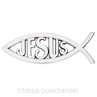 Auto emblem Ichtus Jesus Silver