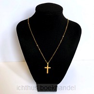 Ketting kruisje 2,5cm goud