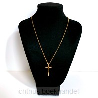 Ketting kruisje 3cm goud