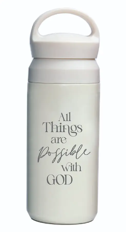 Tumbler bottle All things possible white