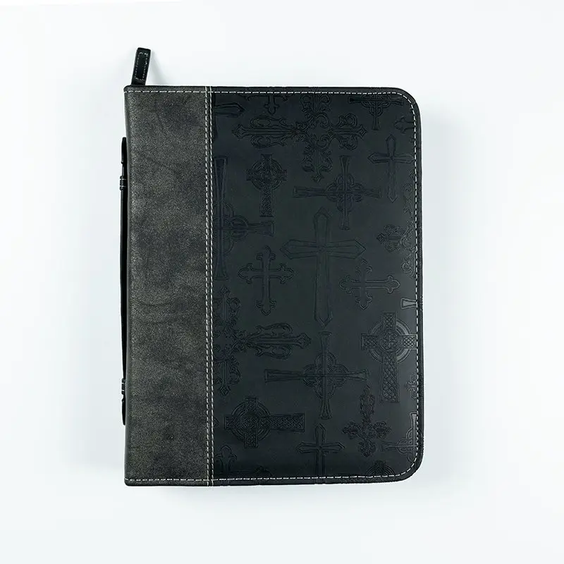 Biblecover Black Crosses Xlarge