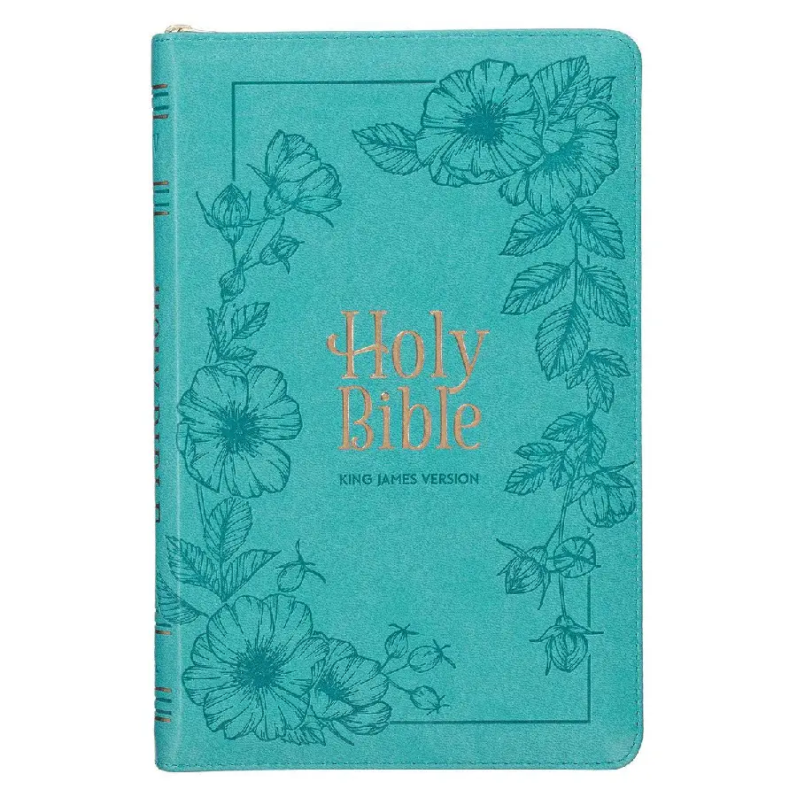 Teal Faux Leather Deluxe Gift  Index Zip